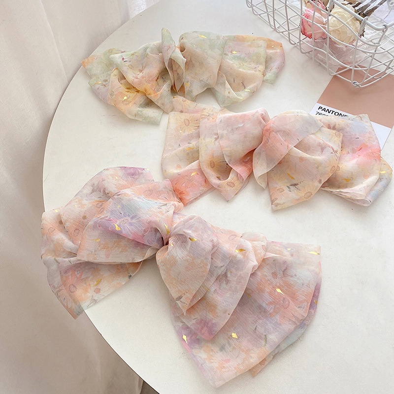 Kẹp Tóc Vải Chiffon Thắt Nơ Lưng Phong Cách Hàn Quốc 2022 Dành Cho Nữ