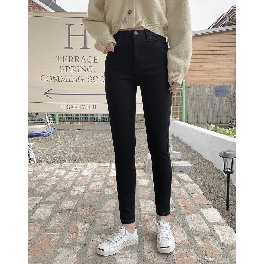 Quần jean đen nữ wash SGM05