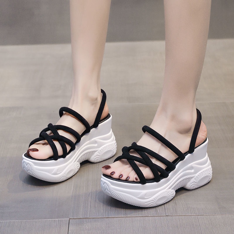 Dép sandal đế xuồng 9cm thời trang mùa hè mới dễ phối đồ cho nữ 2021