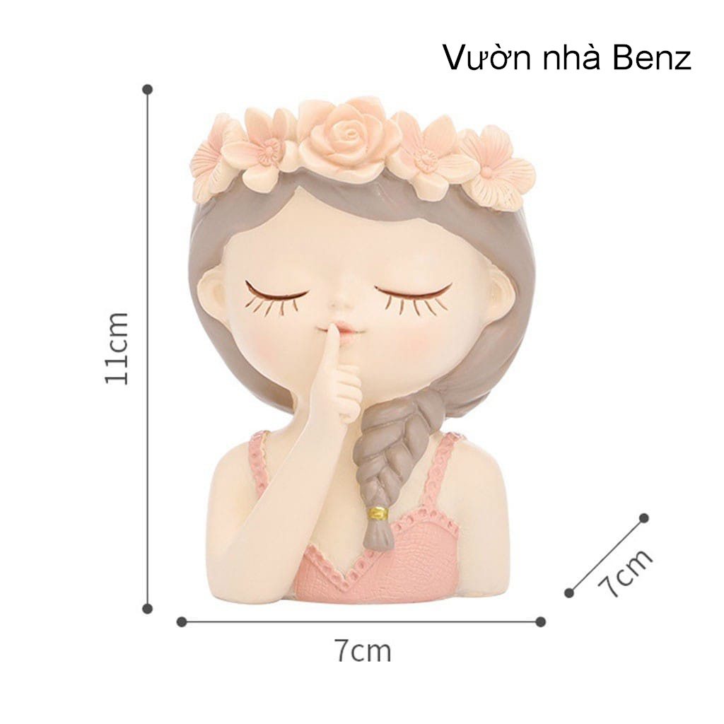 CHẬU CÔ GÁI ĐỘI BÔNG MẪU MỚI NHẤT trồng cây, để bàn  CÓ QUÀ TẶNG KÈM