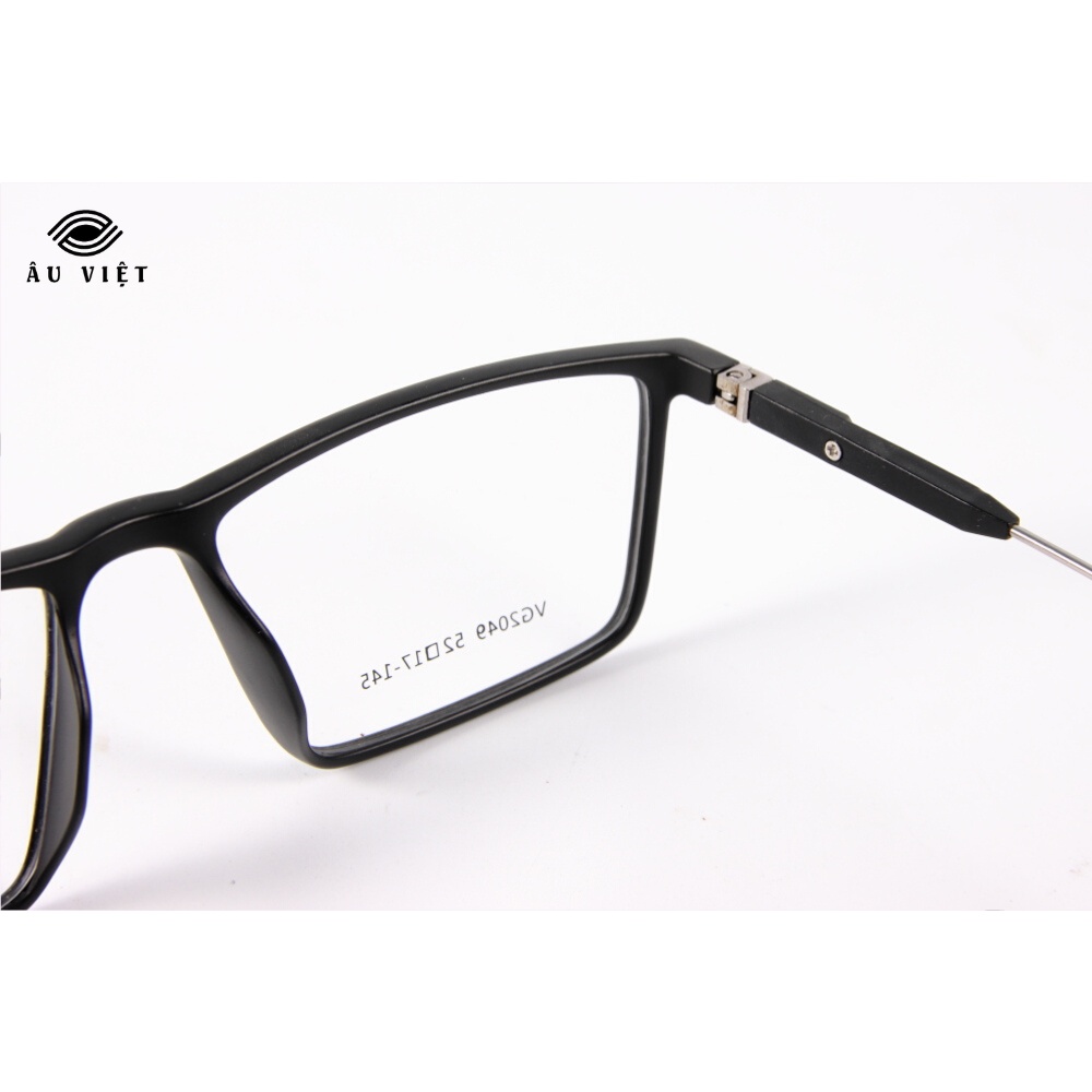 Gọng kính nhựa Vigcom VG-2049 nam nữ unisex dáng chữ nhật vuông màu đen nhám Full box