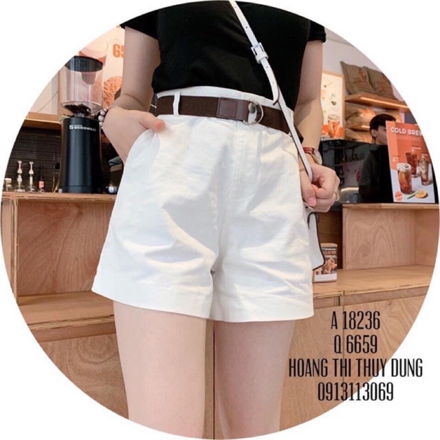 Quần đùi shorts chất kaki jean kèm dây nịt, hình thật chụp sàn