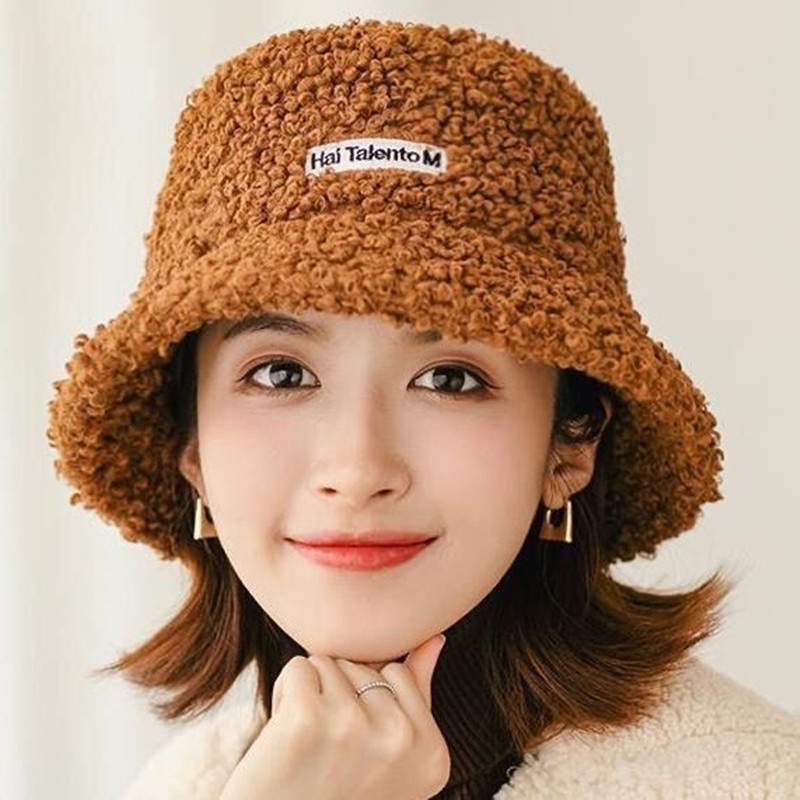 Nón Lông Cừu Bucket Phối Chữ Siêu Xinh Korea Style