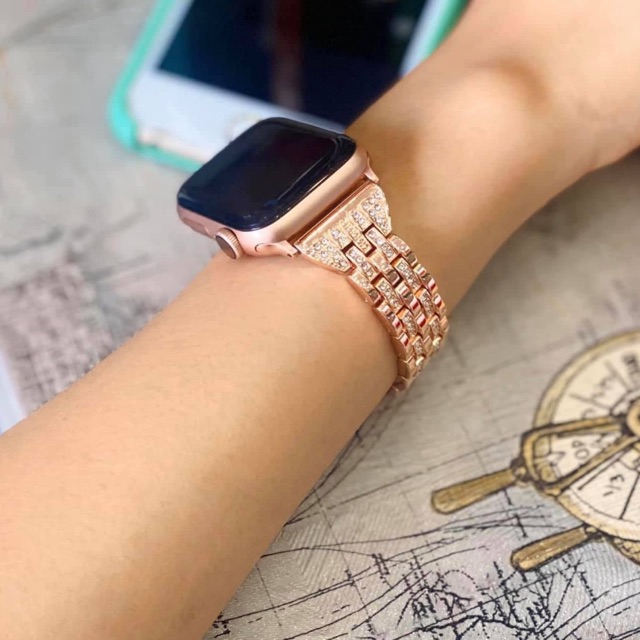 Dây thép đính đá sang chảnh dành cho Apple Watch