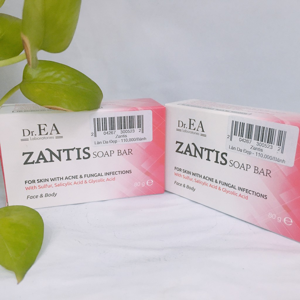 Xà bông Dr.EA Zantis Soap Bar sinh dược giảm mụn chăm sóc chuyên sâu body 80gr