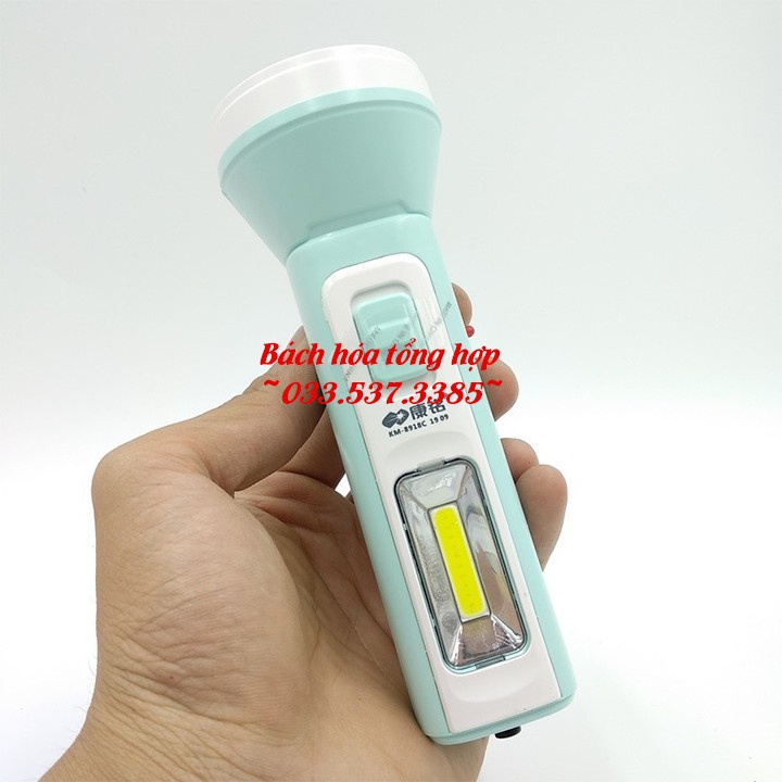Den pin sieu sang, đèn pin chiếu xa KM 8918 công suất 5W màu xanh