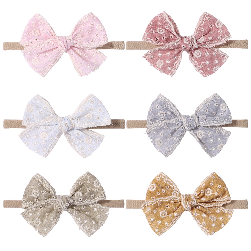 Băng đô RAINBOW BOWS co giãn đính nơ ren dễ thương cho bé