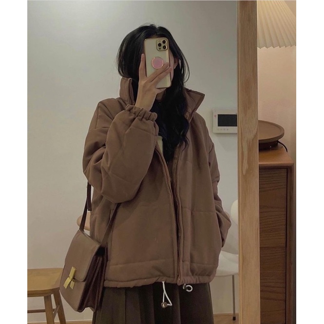 ÁO KHOÁC NHUNG DÁNG LỬNG  ÁO KHOÁC PHAO DÁNG LỬNG FREESIZE