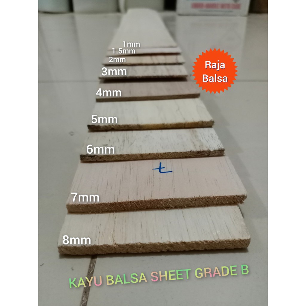 Tấm gỗ balsa kích thước 4mm x 10cm x 1m dùng làm đồ thủ công