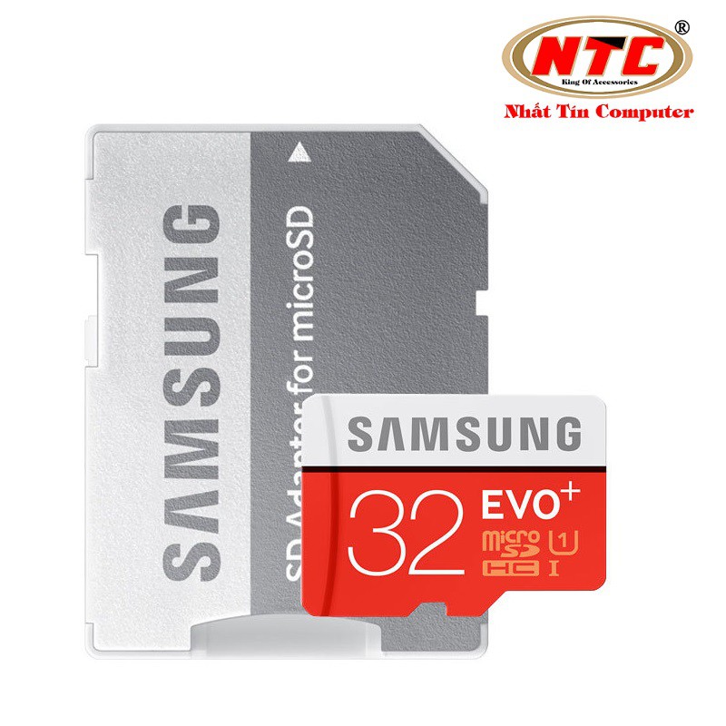 Thẻ nhớ MicroSDHC Samsung Evo+ 32GB U1 80MB/s kèm Adapter (Đỏ) - Không box