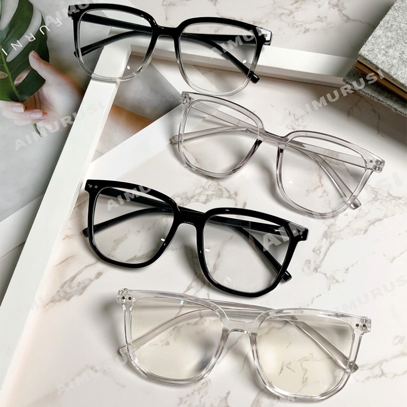 Mắt kính gọng vuông oversize chống bức xạ thời trang hàn quốc cho nữ