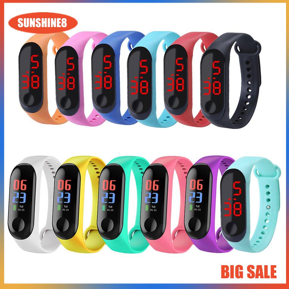 【SUN】Vòng đeo tay thông minh  Chống Nước Vòng đeo tay Đồng hồ kỹ thuật số Đồng hồ LED đỏ Khuyến mãi Quà tặng Đồng hồ đeo tay Đồng hồ đeo tay