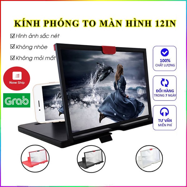 Học Online Tốt HơnKính phóng to màn hình điện thoại 5D 12 inch chống mỏi mắt, phóng đại màn hình siêu lớn sắc net