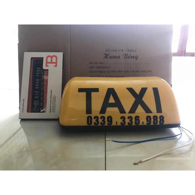 Mào taxi nam châm có in số điện thoại tặng thêm bảng Sdt dán kính y ảnh