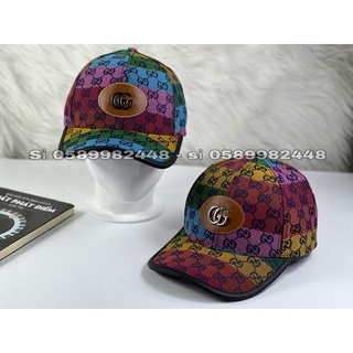 [Có sẵn] Nón kết lưỡi trai ngũ sắc phối logo gg nâu cực hot siêu đẹp xịn vải nhập (Siêu rẻ 1996)