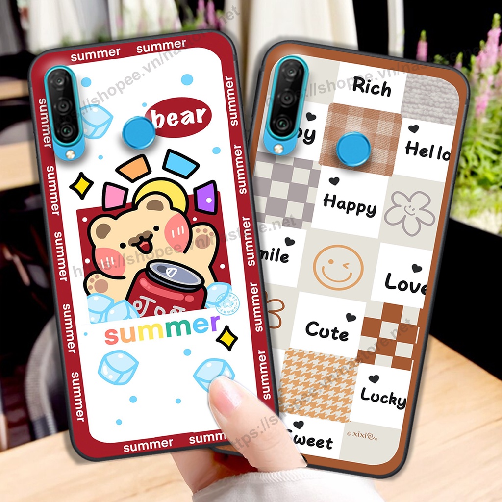 Ốp lưng Huawei Nova 4e / P30 Lite trái tim hình gấu cute cá tính, giá rẻ, cực bền