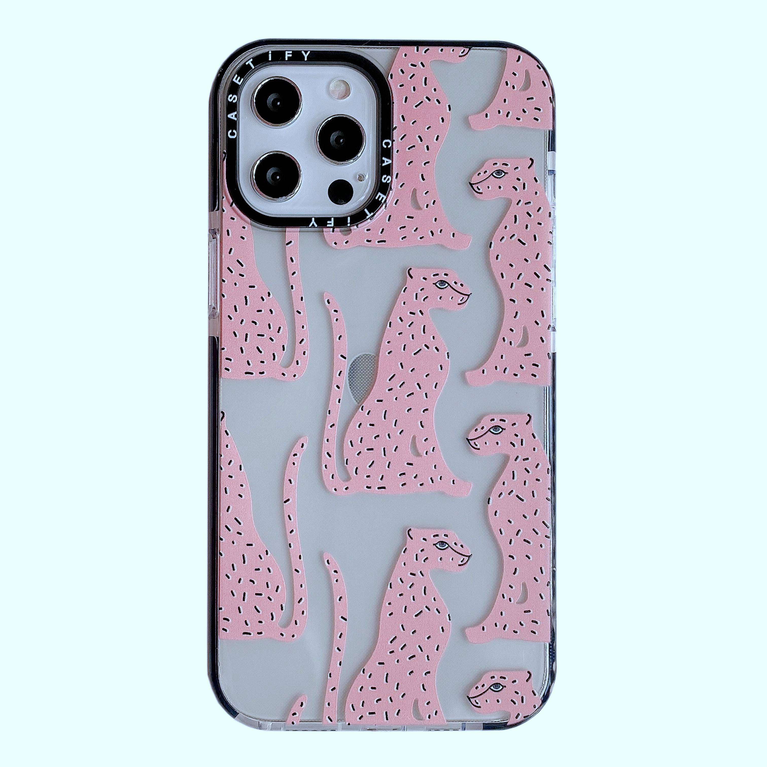 【High Quality+CaseTIFY】iphone 11 case iphone xs max 11 pro max iphone 12 pro max iphone 12mini  iPhone SE2020 XS XR Case 7 plus 8 plus iphone 6s AH tpu High quality transparent pink leopard phone case protective case camera protective case drop-proof