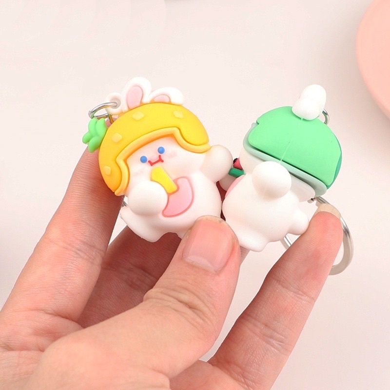 Móc Khoá Thỏ Đội Mũ Hoa Quả_ M16