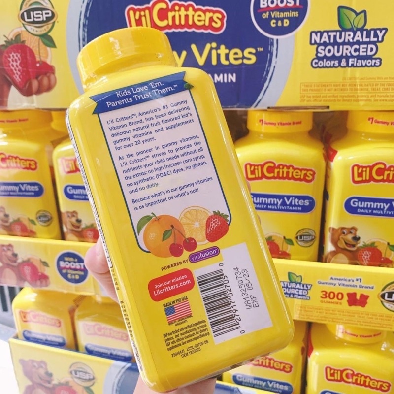 Kẹo Gấu Kẹo Dẻo Bổ Sung Vitamin L'il Critters Gummy Vites 300 Viên