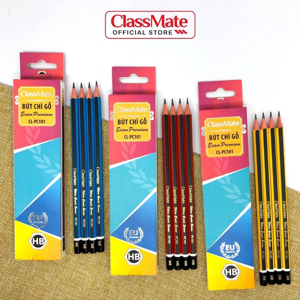 Bút Chì Gỗ HB CLASSMATE Nét Bút 0.5mm, Dùng Để Vẽ Tranh, Luyện Chữ Cho Học Sinh CL-PC101
