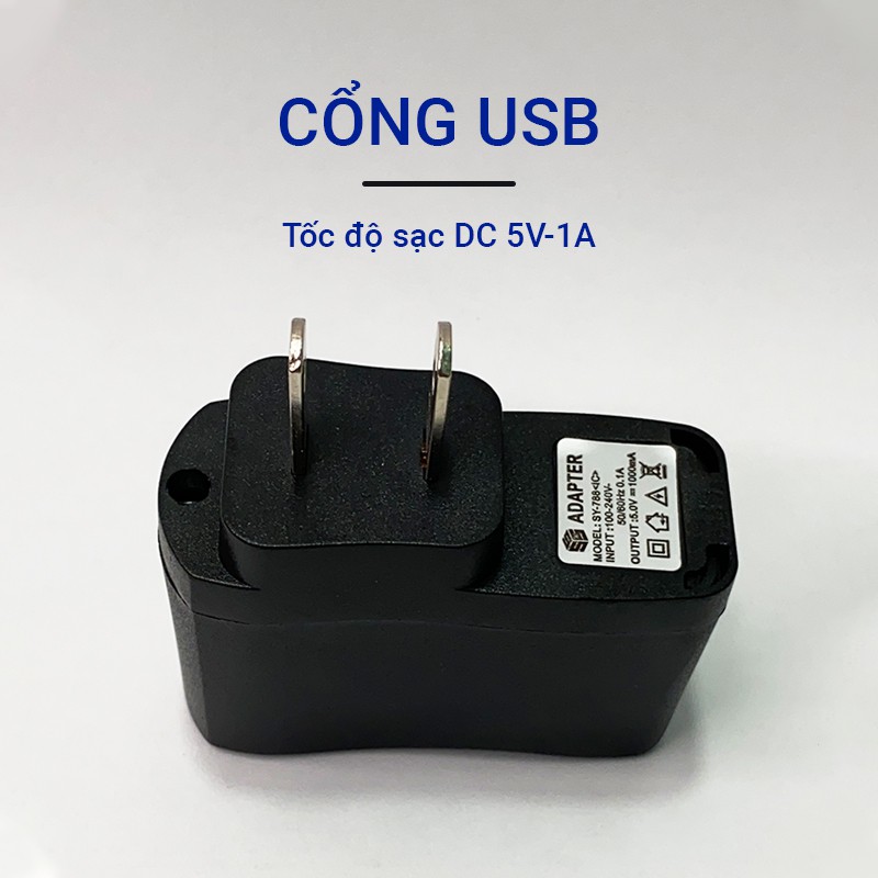 Cốc sạc SY-788 chất liệu nhựa ABS cao cấp, an toàn tốc độ sạc 1A có đèn LED thông báo, thiết kế nhỏ gọn dễ mang