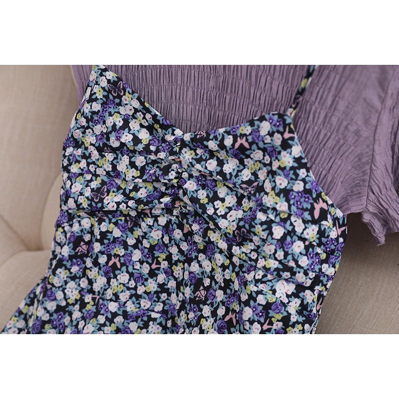 Đầm yếm hoa tím hót hít | BigBuy360 - bigbuy360.vn
