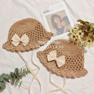 Mũ đôi cho mẹ và bé bằng sợi thô