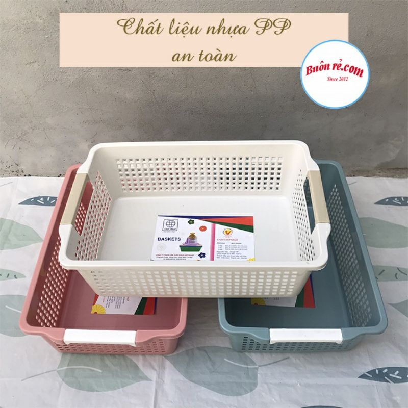 Khay nhựa chữ nhật có tay cầm, nhựa Việt Nhật hàng Việt Nam chất lượng cao Ms7589