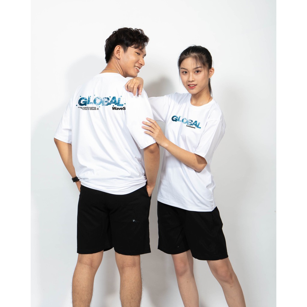 Áo thun nữ nam form rộng tay lỡ Phông Unisex 100% Cotton Chính Hãng Global Cao Cấp Local Brand Mi Midori