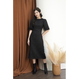Đầm dạ tweed dáng dài