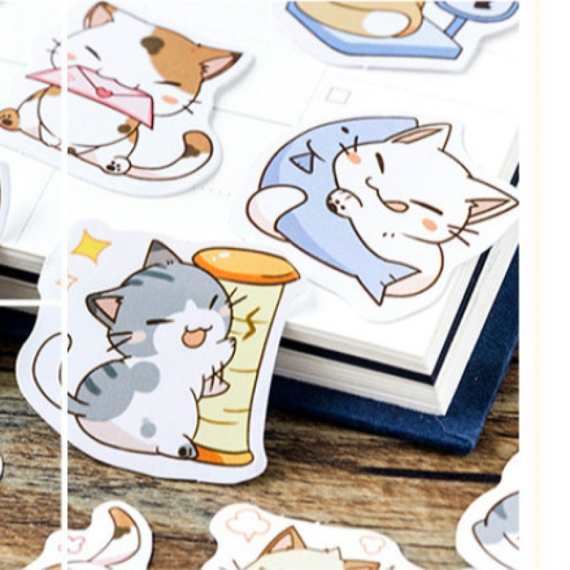 Miếng Dán Trang Trí Hình Mèo Dễ Thương Cho Bé