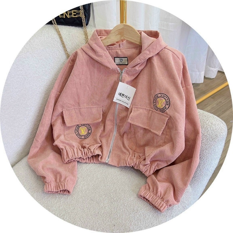 Áo khoác bomber Unisex form lửng chất nhung tăm thêu hoạ tiết dành cho nữM 34-AN STORE