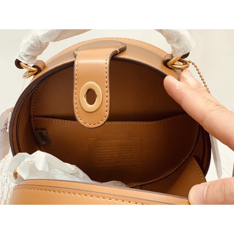 TÚI HỘP TRÒN XUẤT DƯ - DA THẬT - SẴN HÀNG