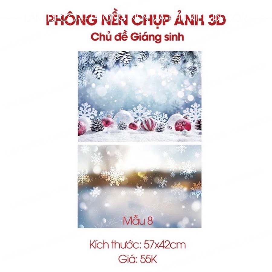 BST Phông Nền Chụp Ảnh 3D - Chủ đề Giáng Sinh Noel