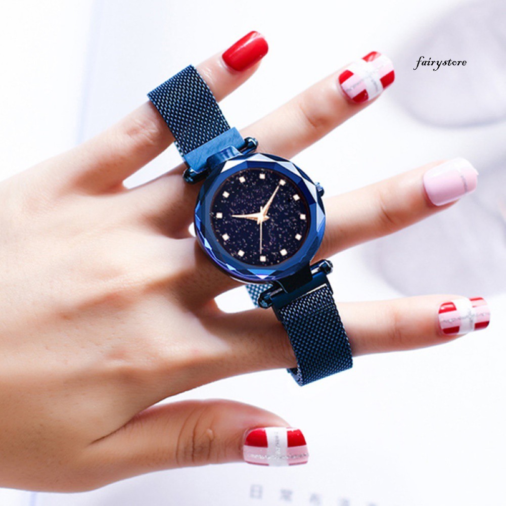 Đồng Hồ Nữ Dây Thép Không Gỉ Đính Đá Lấp Lánh