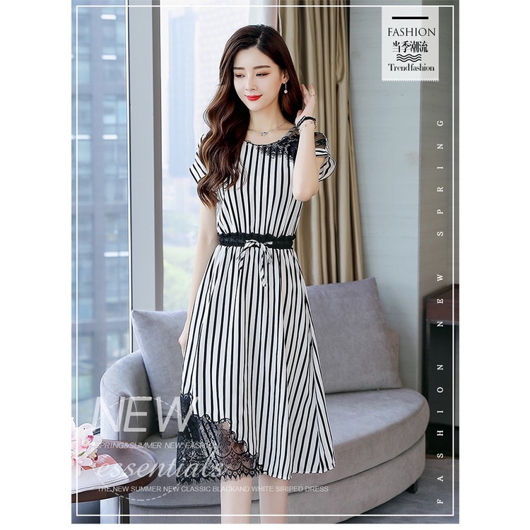 Đầm suông xòe quý bà họa tiết thổ cẩm BY4397N