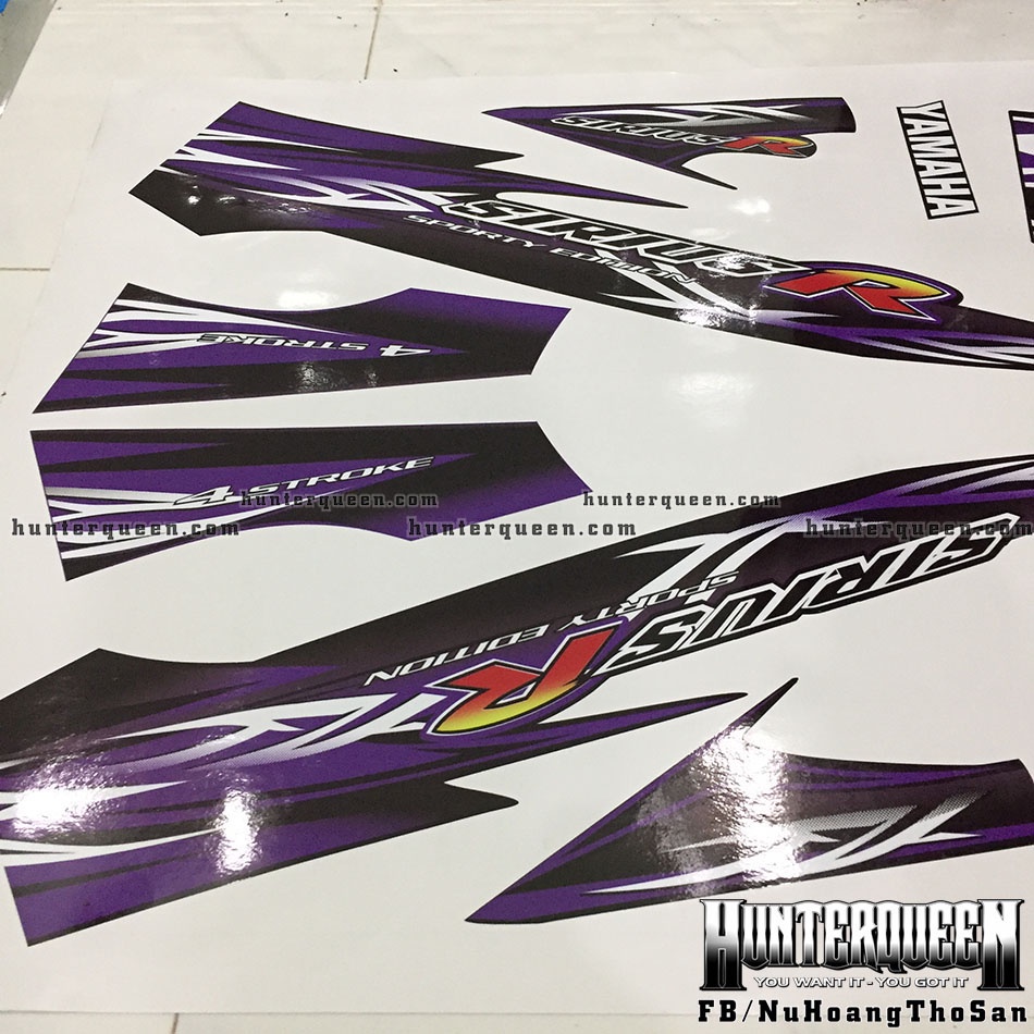 Tem rời Sirius - Tem R, đen tím - Thiết kế theo yêu cầu, chỉnh sửa theo ý. Sắc nét, bền màu