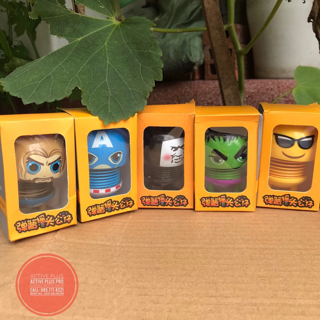 Emoji lò xo, Thú nhún lò xo Emoji có đèn siêu dễ thương  con nhún lò xo trang trí ô tô xe máy- phụ kiện trang trí