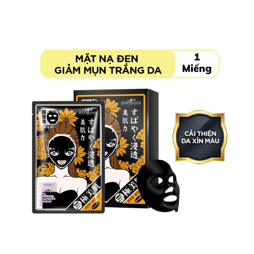 Mặt nạ đen SEXYLOOK [1 miếng] mask vàng dưỡng trắng chuyên sâu cải thiện da | BigBuy360 - bigbuy360.vn