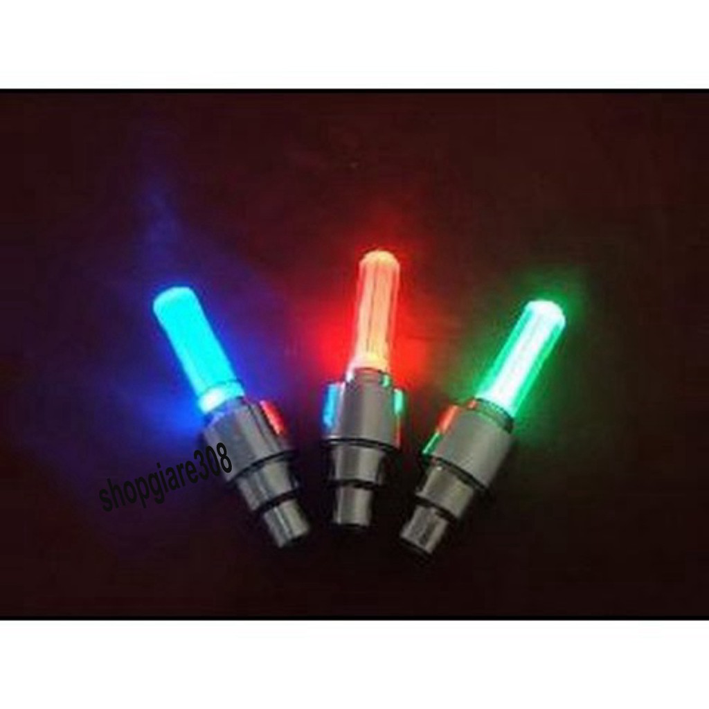 ( hàng sẵn ) Đèn Led Gắn Van Xe Đạp,Xe Máy,Ô Tô Kiểu 5 BÓNG LED-Đèn 5 bóng LED Gắn Van Bánh Xe Đạp