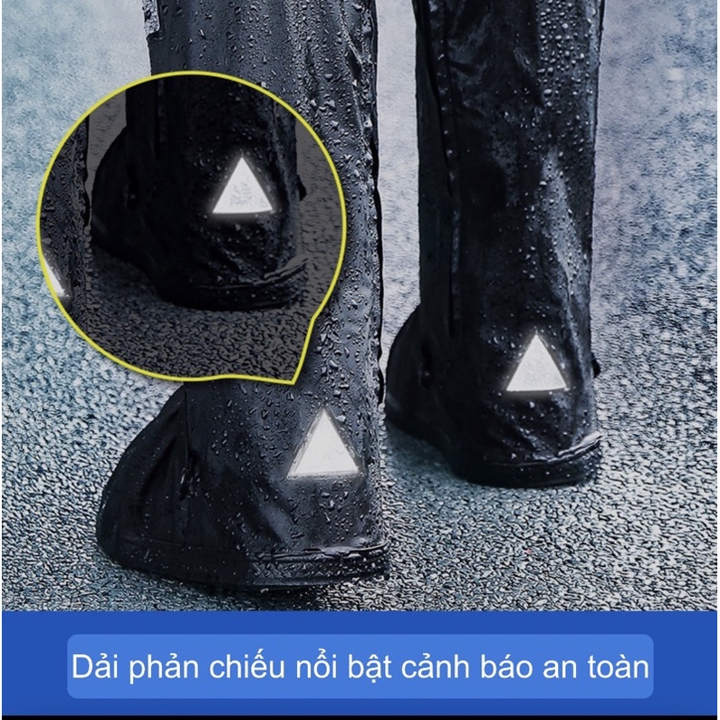 Ủng Đi Mưa-Bọc Giày Đi Mưa Cổ Cao Với Chất Liệu Nhựa PVC 2 Lớp - Hàng Cao Cấp