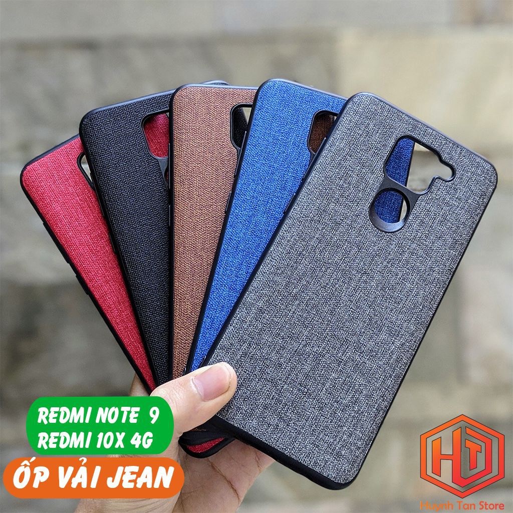 Ốp lưng Xiaomi Redmi Note 9, Redmi 10X 4G vân vải Jean chống bám vân tay cực tốt