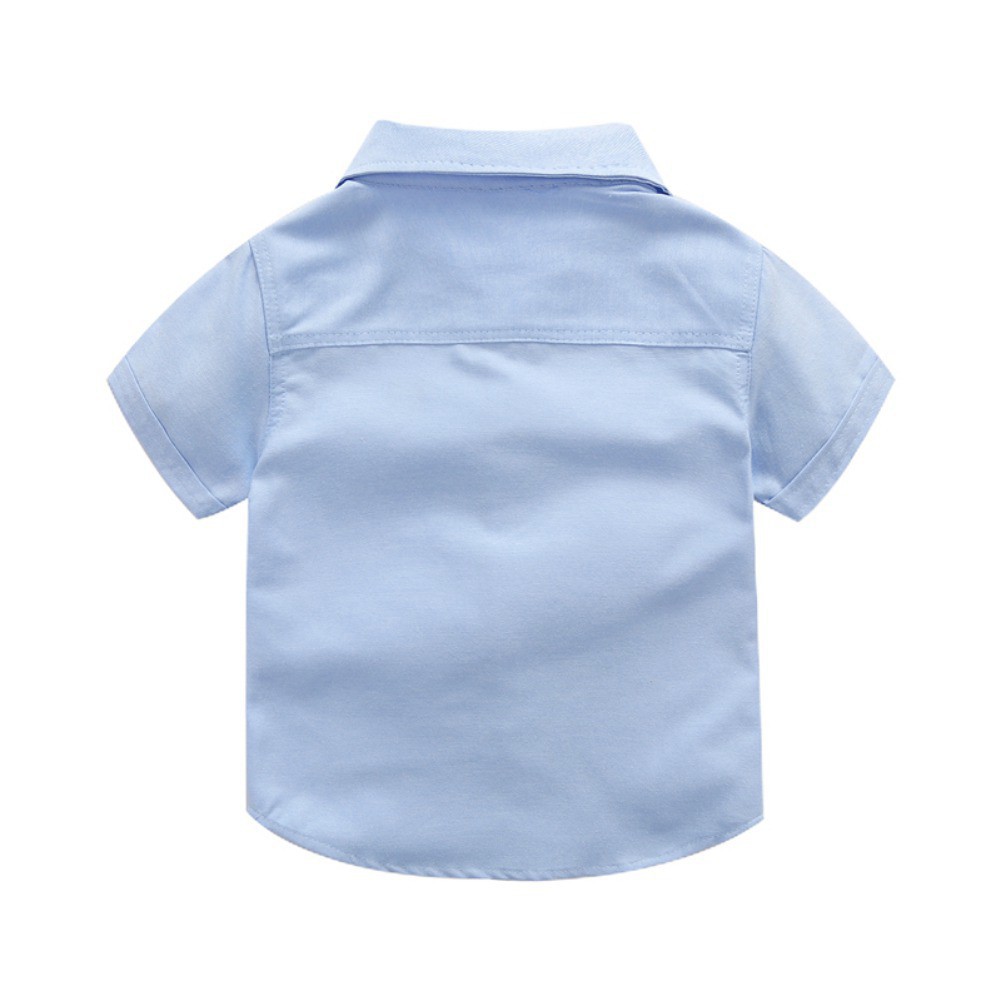 Áo sơ mi ngắn tay cổ bẻ họa tiết chú cún đáng yêu cho bé trai