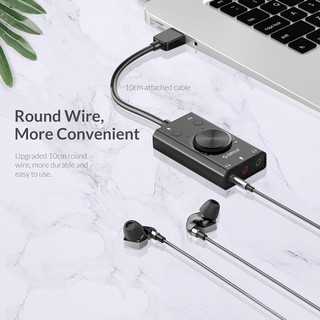 ORICO SC2 External USB Sound Card Volume Adjustable Audio Card Adapter PC