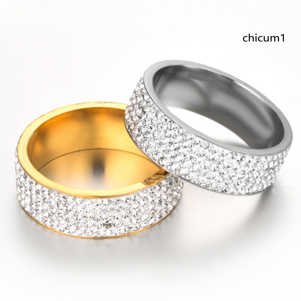 [Hàng mới về] Nhẫn đẹp bằng chất liệu thép không gỉ họa tiết đá đính sáng tạo làm đẹp cho nữ