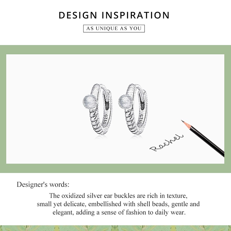 Bông tai BAMOER BAMOER bằng bạc 925 kiểu vỏ sò