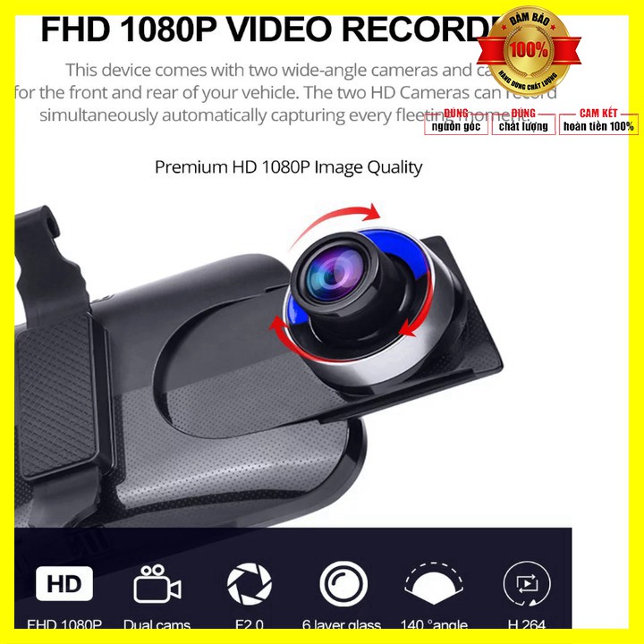 [ BẢO HÀNH 12 THÁNG] Camera hành trình gắn gương ô tô Phisung 4G, Wifi, 10 inch, dẫn đường Navitel MÃ Z55 | BigBuy360 - bigbuy360.vn