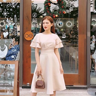 Đầm tay bèo xẻ lưng 2 màu (kèm hình thật)