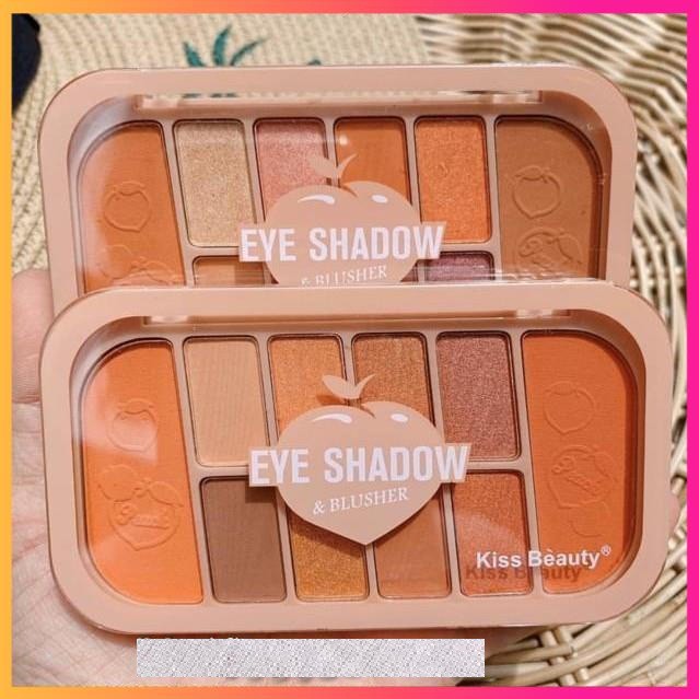 Set trang điểm Kiss Beauty gồm 8 ô phấn mắt + 2 ô phấn má tiện dụng KEB2 | BigBuy360 - bigbuy360.vn