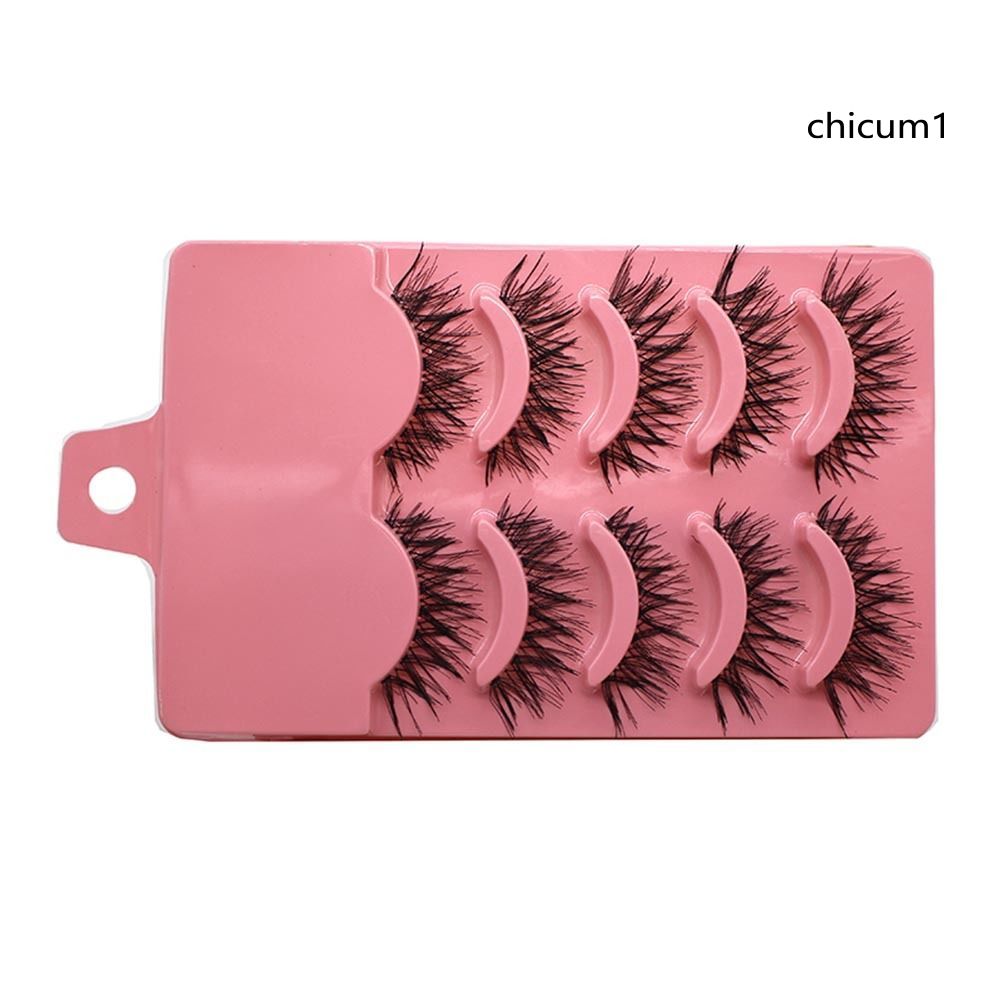 [Hàng mới về] Set 5 cặp lông mi giả cong dài trang điểm chuyên nghiệp tiện dụng